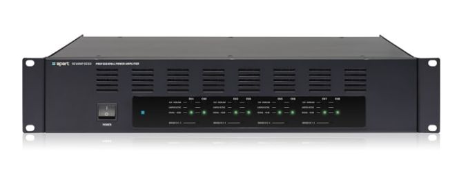 Hovedbilde Forsterker 8x250W@4Ohm, eller 4x500W@8Ohm, m/vifte, 2U,19