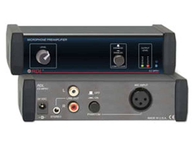 RDL Forforsterker Mikrofon 48V phantom 3,5mm & RCA ut