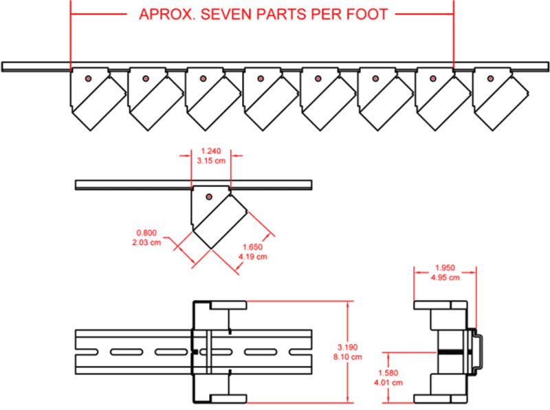 RDL Adapter DIN-skinne for 1x ST moduler