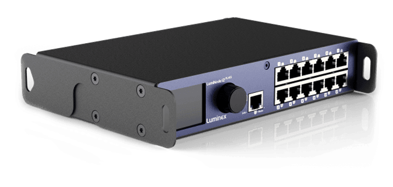 Luminode 12 RJ45 ethernet til 12 x DMX på RJ45