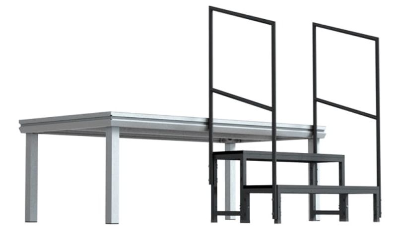 Scenetrapp 20cm (Box) - 100cm bredde, Sort