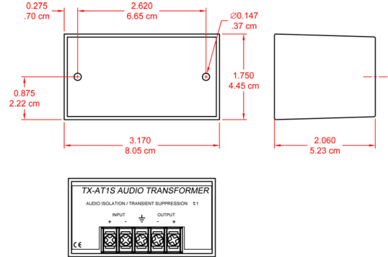 RDL Transformator 1:1 Linjenivå Skruterminering Max+22dB m/suppr