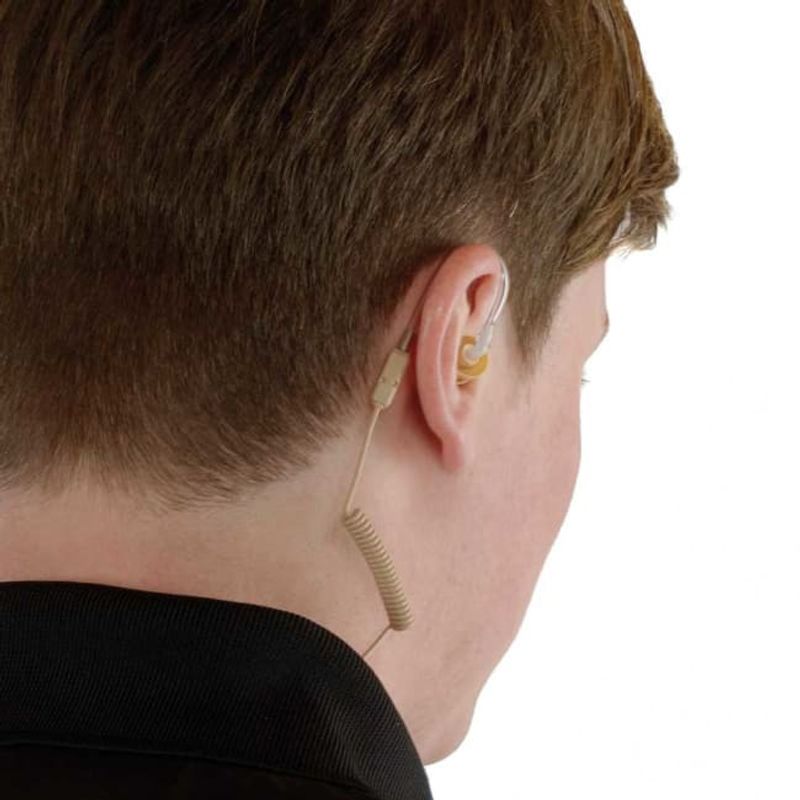 Øremonitor, spiral, beige, 3,5mm stereo