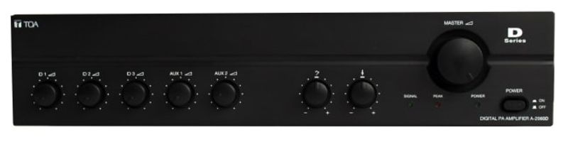 Mikseforsterker 60W, digitalt sluttrinn, 1xDIN, 2xJackBal, 2xAux
