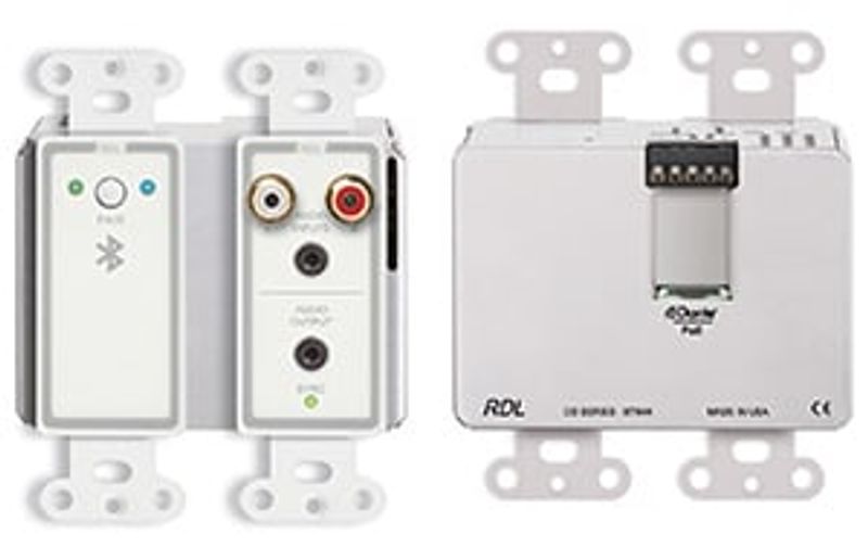 Dante veggpanel 2xRCA/minijack + Bluetooth, hvit