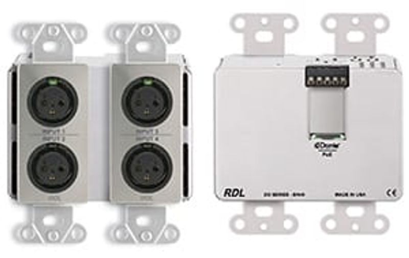 Dante Veggpanel 4xXLR Inn/2x Linje Ut Bak POE, blank