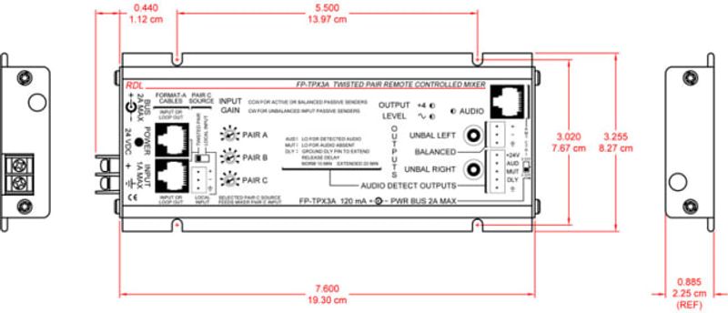 RDL Format-A Twisted Pair Remote Controlled Mixer