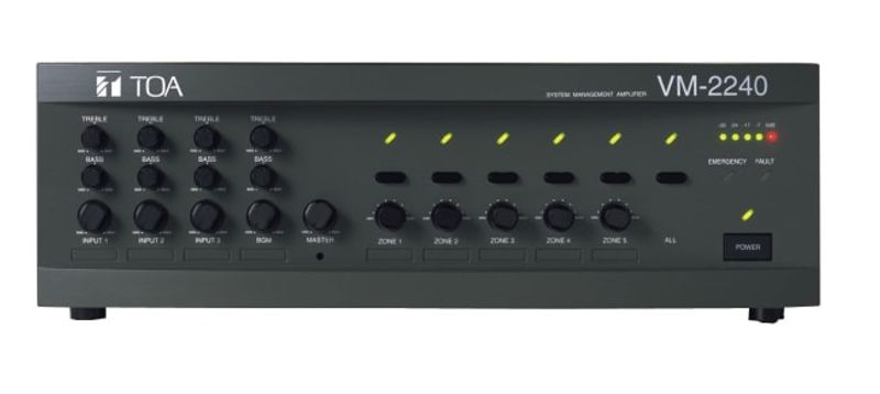 TOA Systemforsterker 5 Soner 240W 100V