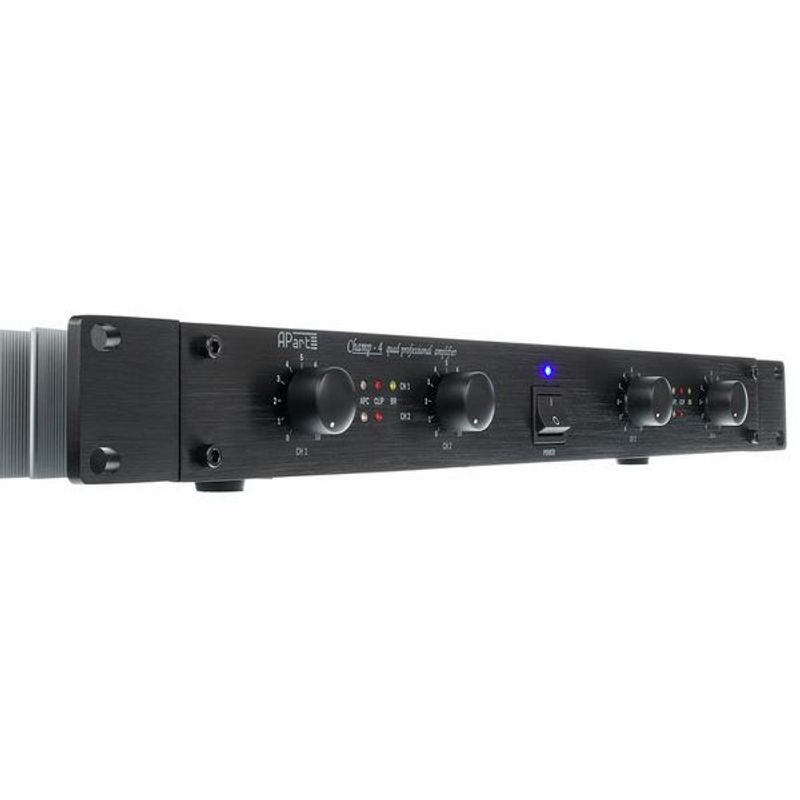 Forsterker 4-Ch, vifteløs, 4x80W@4ohms, Sort, 1U