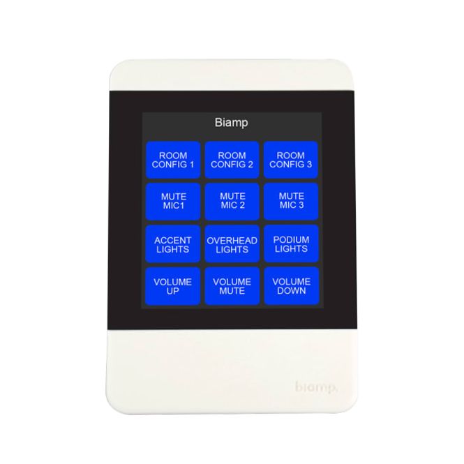 Hovedbilde Kontrollenhet Tesira Ethernet/PoE touch interface, Hvit