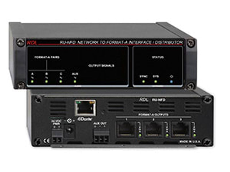 RDL Dante Format A 3 Kanaler + lokal Aux Ut
