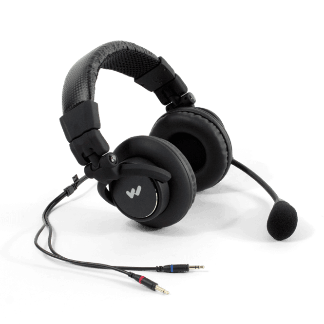 Hovedbilde Headset (hodetel.+mikr.) 2-klokke (tett)  1m kab/2x3.5mm