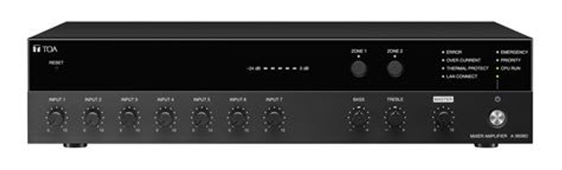 Digital mikseforsterker 60W, 7in, 6mic max, 100V/8ohm, DSP, WebG