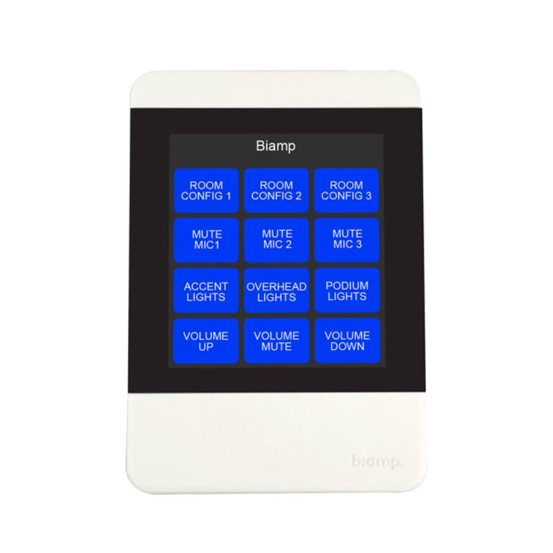 Kontrollenhet Tesira Ethernet/PoE touch interface, Sort