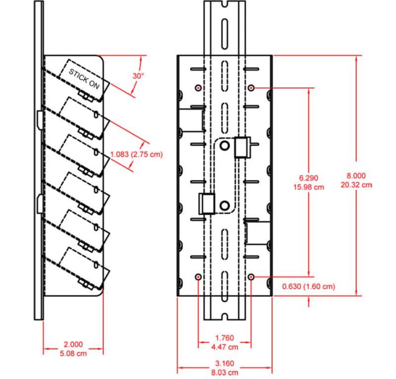 RDL Adapter DIN-skinne for 6x ST moduler