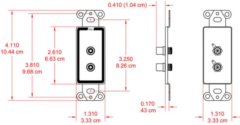 RDL Termineringsplate 2x RCA for US-veggboks