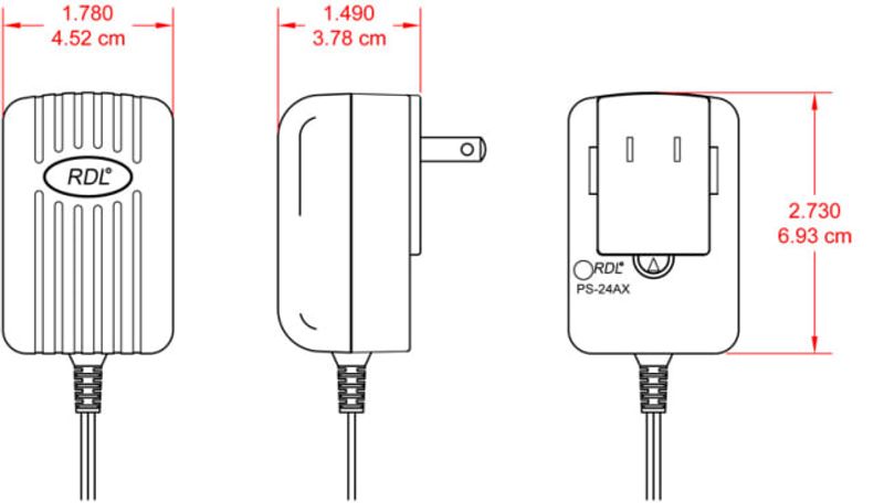 RDL Strømforsyning 24VDC 500mA Switching DC plugg