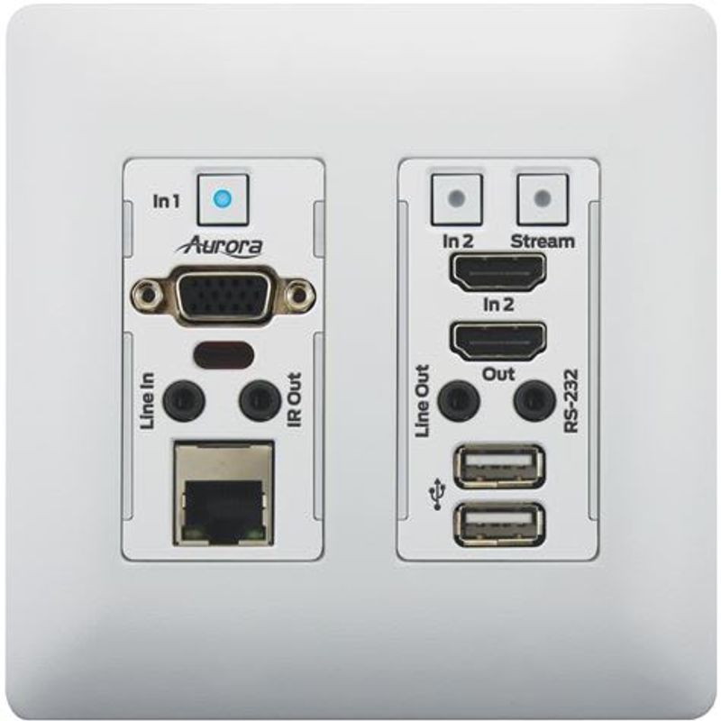 AURORA Veggpanel Transciever 1G VGA HDMI RS232 USB IR Hvit