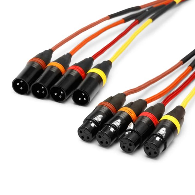 4-PAR kabel 4 x XLR-F til 4 x XLR-M, 3P, 6m
