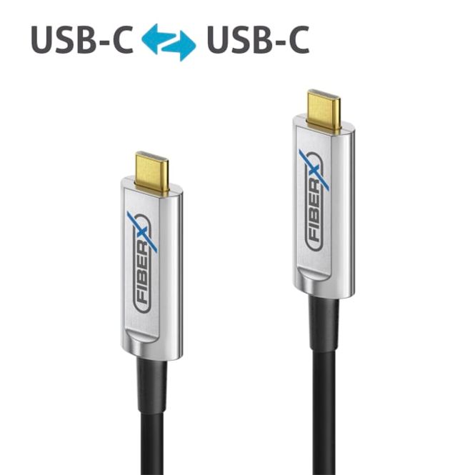 Hovedbilde Kabel USB-C 10m MM FiberX Serie 10 Gbps Fiber Extender