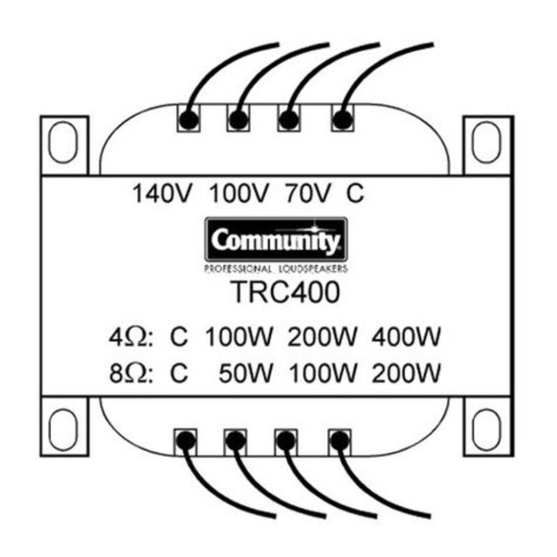 Transformator 400W@100V, 4&8 OHM, 70-100-140V,400-200-100W