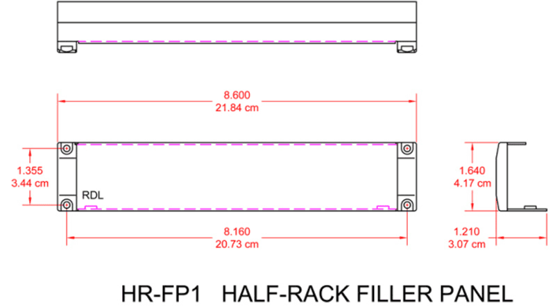 RDL Adapter Halv-rack fyllepanel