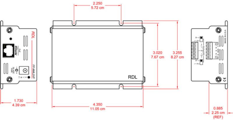 RDL Dante 2x Mik/linje Ut Skru POE VCA