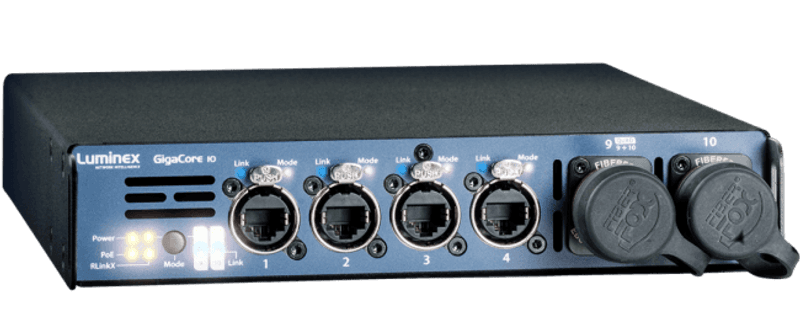 GigaCore10 switch, 8x1G ethercon, AVB, m/PoE